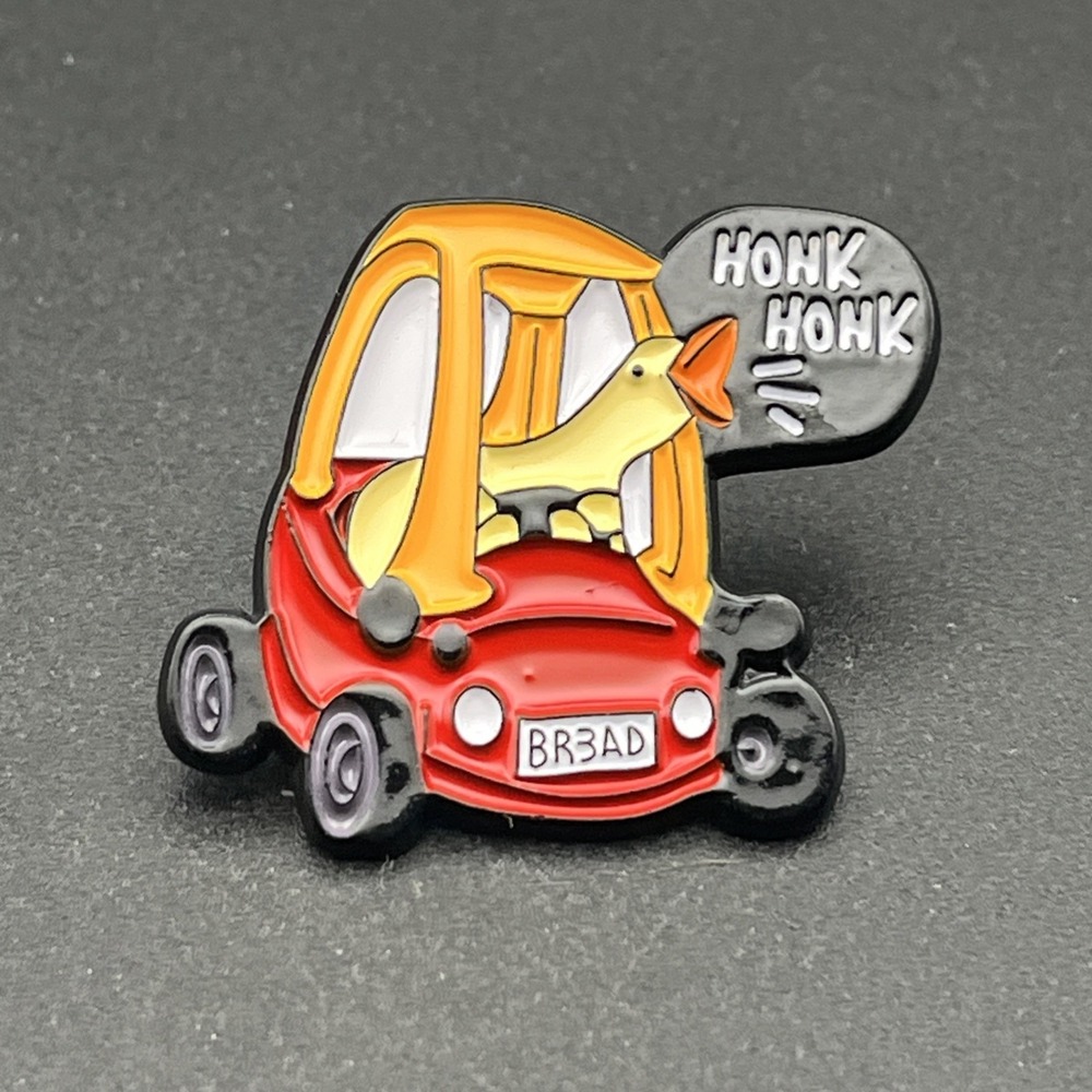 Cozy Coupe Goose Honk Honk Bread License Plate Lapel Hat Pin